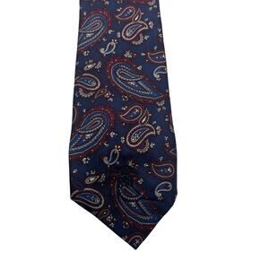 Countess Mara Men's Tie Blue Paisley 100% Silk Necktie Classic Designer  USA